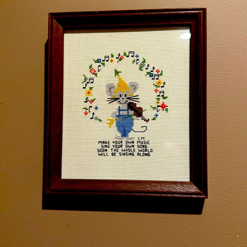Cross-stitch framed artwork